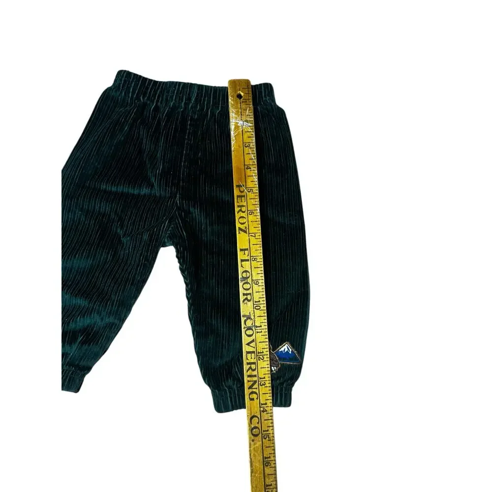 Vintage Carters baby hunter green corduroy pull on pants with eagle 3-6 months
